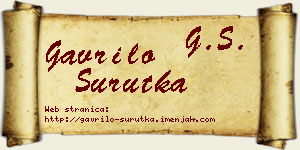 Gavrilo Surutka vizit kartica
